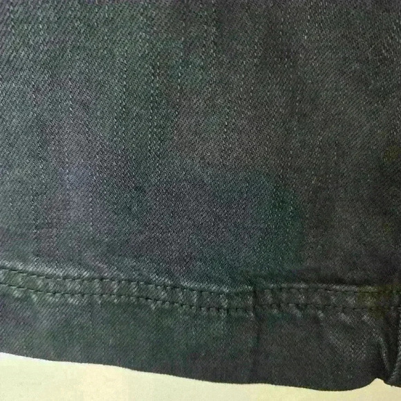 Free People Women's Black Denim Miniskirt Size 29 Snap Front Urban Core Grunge - Picture 5 of 10